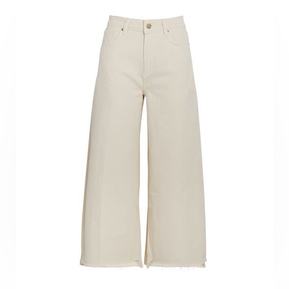 PAIGE Denim - PAIGE Wide Leg Flare Jeans in Cream